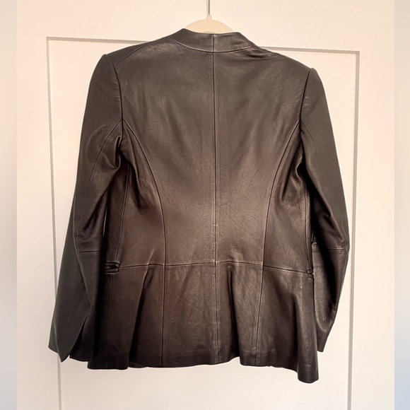 Theory Leather Jacket Black Size - 0 - Excellent Condition - Picture 3 of 5